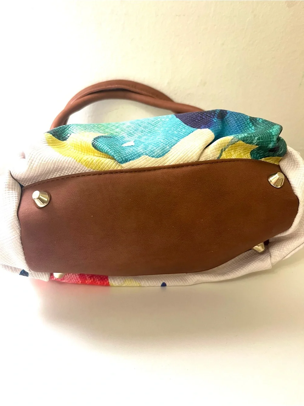 NWOT Rare Desigual Global Traveller Abstract Watercolor Satchel Bag